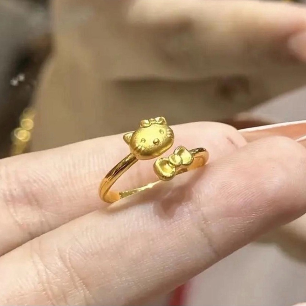 Hello Kitty Gold Adjustable Ring